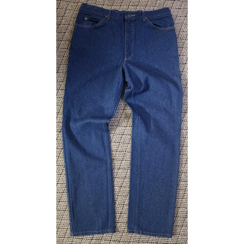 Vintage Lee Jeans Men’s Size 38x33 Dark Indigo Tapered Leg New USA Union Tag